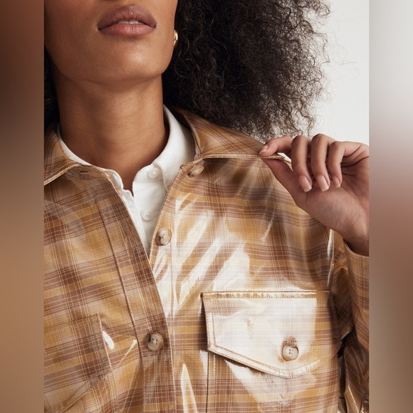 Madewell Laminated Superoversized Shirt-Jacket in Yarn-Dyed Plaid Size Small S - Picture 2 of 9